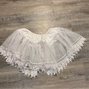 Charades‎ Costumes Womens Tear Drop Lace Petticoat Skirt White Adult O/S